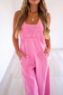 Relaxed Fit Mineral Wash Raw Seam Wide Leg Jumpsuit Overalls
